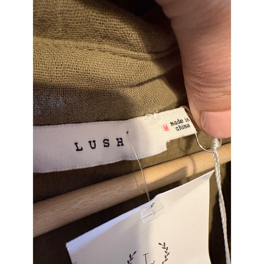 Lush Sage Olive Cotton Gauze Romper Button Front Pocket LP21988-FCL Mens Medium - Picture 3 of 7